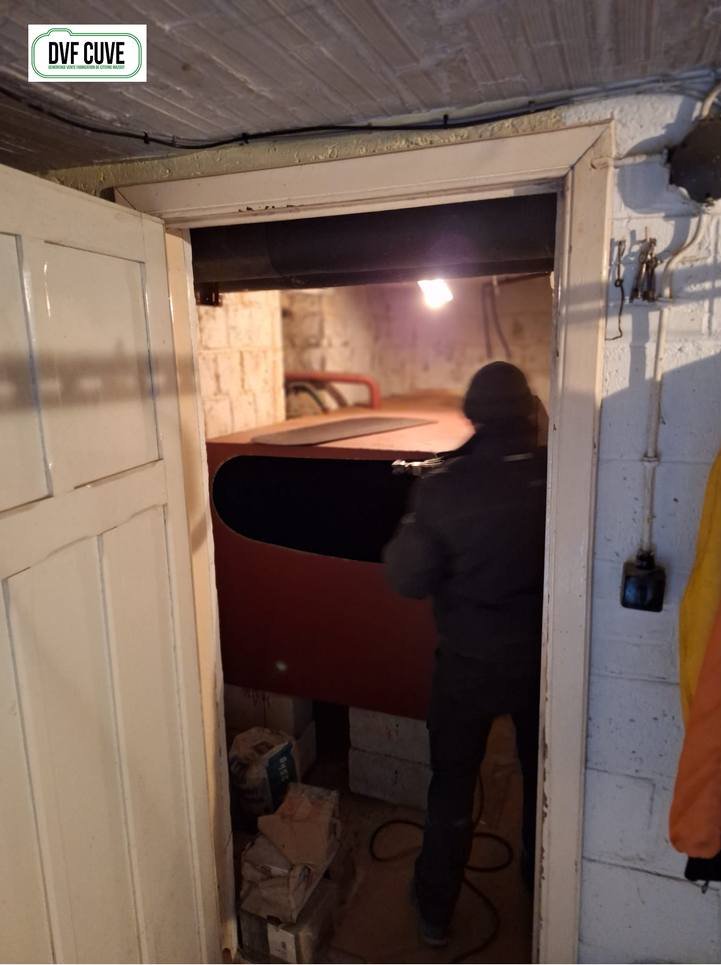 Découpage cuve pmazout pour enlèvement